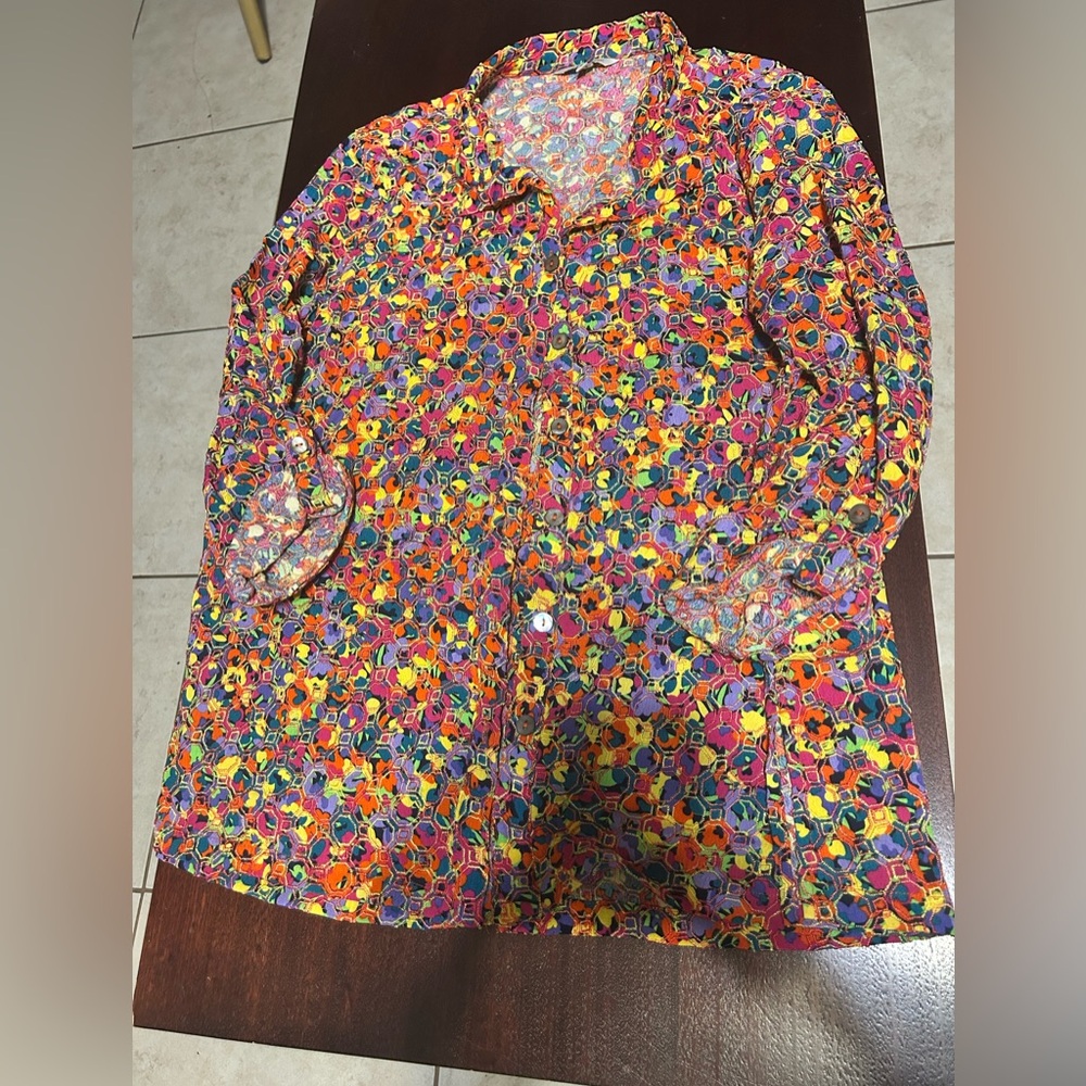 John Mark Multicolor Geometric Pattern Shirt - image 1